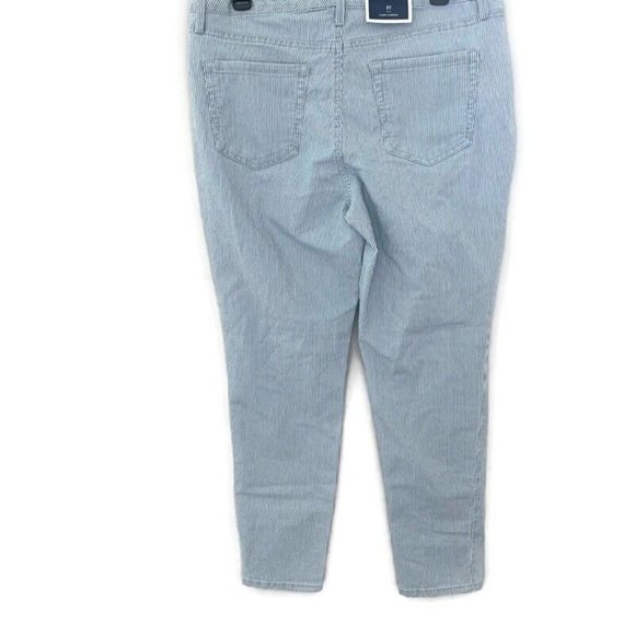 Charter Club Plus Size Railroad-Striped Skinny Ankle Jeans Sz 12 - Picture 3 of 8